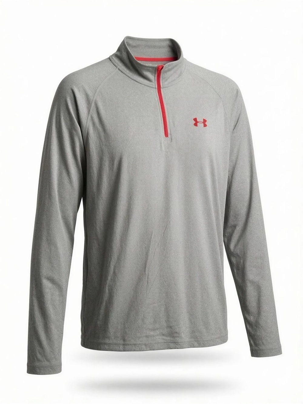 Under Armour Gray Performance Quarter-Zip with Red Trim